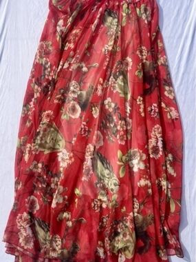 Floral Wildlife Unique Flowy Maxi Skirt